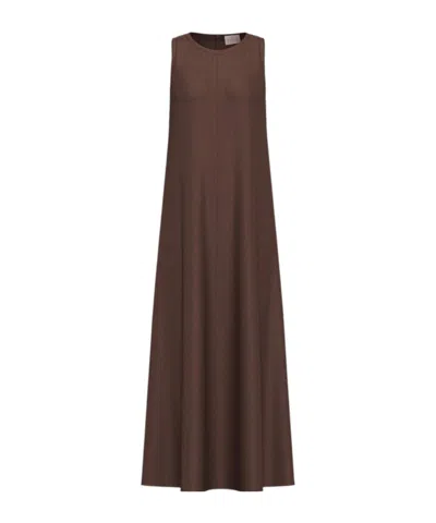 Marella Sleeveless Fluid Fabric Dress In Brown