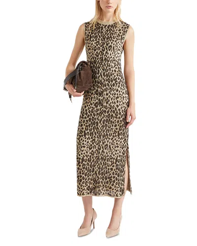 Marella Sleeveless Jacquard Dress In Brown