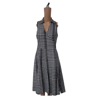 Pre-owned Marella Sleeveless Midi Dress In Crisp Black-and-white