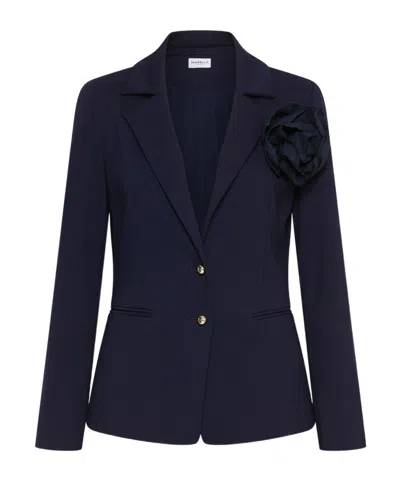 Marella Slim-fit Jersey Blazer - Navy In Blue