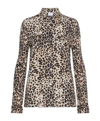 Marella Slim-fit Jersey Shirt - Beige In Animal Print