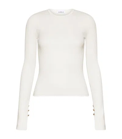 Marella Slim Rib Sweater In White