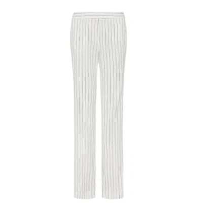 Marella Slim Striped Trouser In White