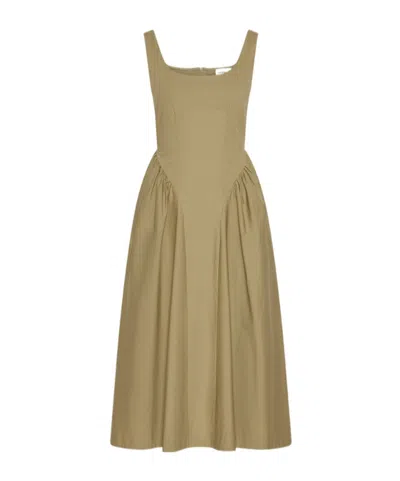 Marella Slim-fit Poplin Dress In Green