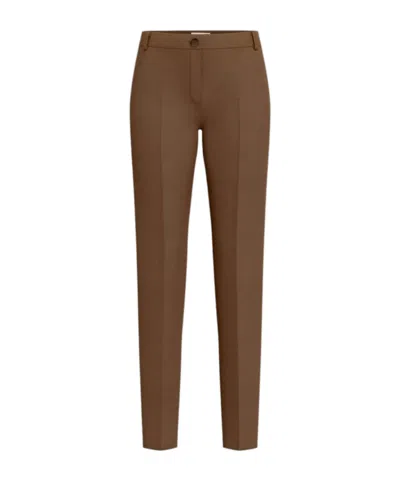 Marella Slim-fit Stretch Cotton Trousers - Kaki In Brown