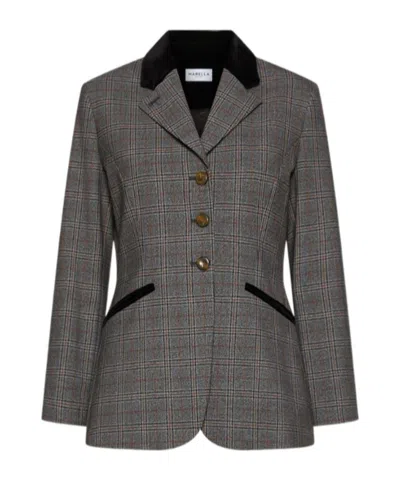Marella Slim-fit Stretch Twill Blazer In Multi