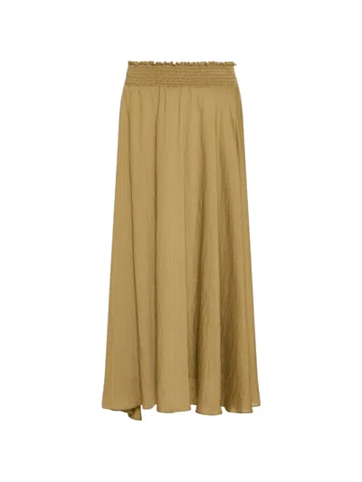 Marella Smocked Crinkled Skirt In Neutral