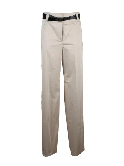 Marella Soraia High Waist Trousers - Beige In Gray
