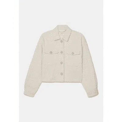 Marella Sotta Wool Jacket Size: 12, Col: White In Neutral