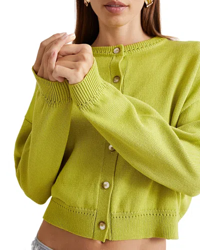 Marella Sport Alcuno Pointelle Trim Cardigan In Green
