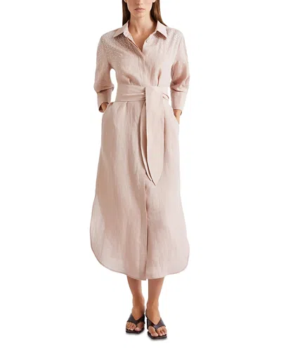 Marella Sport Calle Linen Shirt Dress In Neutral