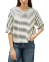 Marella Sport Gardone Striped Blouse In Navy And Cream