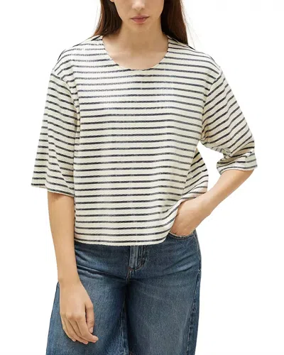 Marella Sport Gardone Striped Blouse In Navy And Cream