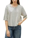Marella Sport Gardone Striped Blouse In Navy And Cream In Cream