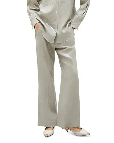 Marella Sport Nardo Linen Pants In Light Grey