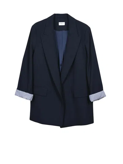 Marella Sport Open-front Nova Jacket With Contrasting Lining In Blue