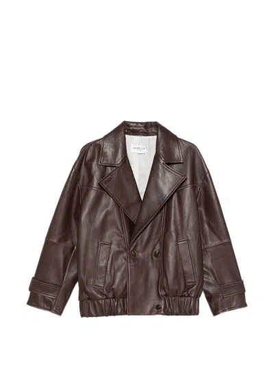 Marella Sport Pallore Bordeaux Leather Jacket With Pockets