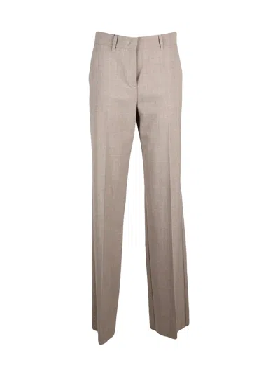 Marella Sport Straight-leg Trousers With Normal Waist And Functional Pockets In Neutral