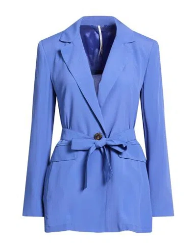 Marella Sport Woman Blazer Blue Size 4 Acetate, Silk