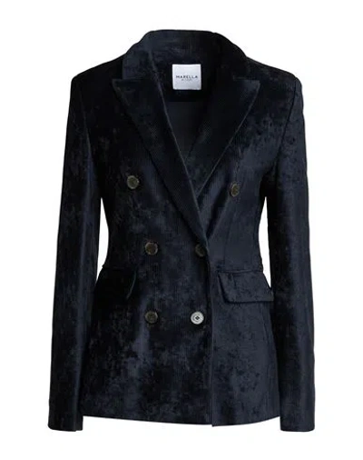 Marella Sport Woman Blazer Midnight Blue Size 10 Polyester, Elastane