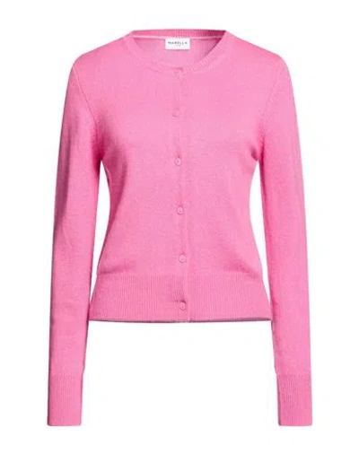Marella Sport Woman Cardigan Fuchsia Size L Wool, Cashmere In Pink