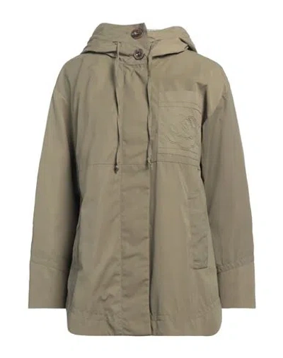 Marella Sport Woman Coat Military Green Size 12 Polyamide, Cotton