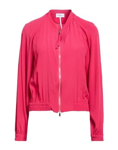Marella Sport Woman Jacket Magenta Size 12 Acetate, Silk In Multi