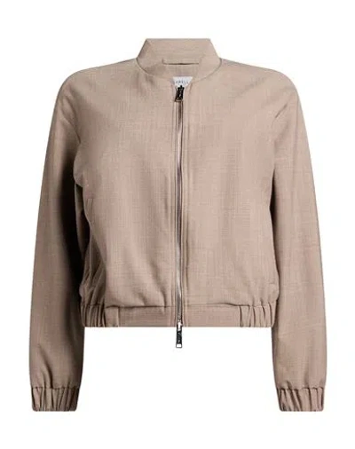 Marella Sport Woman Jacket Taupe Size 6 Polyester, Virgin Wool, Elastane In Neutral