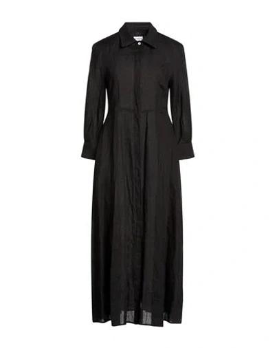 Marella Sport Woman Maxi Dress Black Size 6 Linen