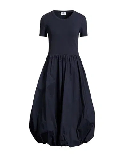 Marella Sport Woman Midi Dress Midnight Blue Size 8 Cotton, Elastane In Yellow