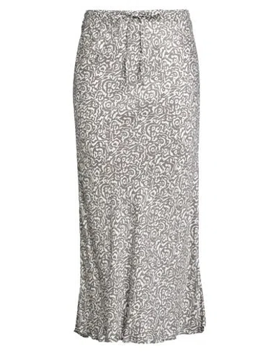 Marella Sport Woman Midi Skirt Grey Size 10 Viscose In Multi