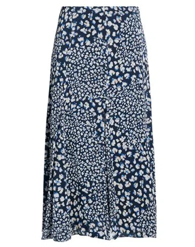 Marella Sport Woman Midi Skirt Navy Size 10 Viscose In Blue