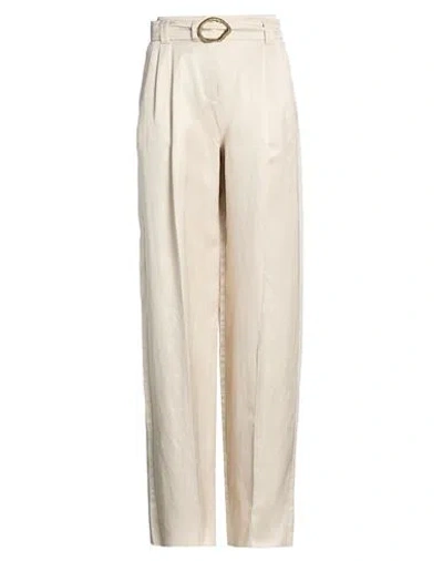 Marella Sport Woman Pants Light Grey Size 8 Viscose, Linen In Neutral