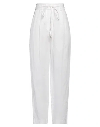 Marella Sport Woman Pants White Size 12 Linen