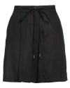 Marella Sport Woman Shorts & Bermuda Shorts Black Size 6 Linen