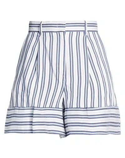 Marella Sport Woman Shorts & Bermuda Shorts Blue Size 10 Viscose, Linen