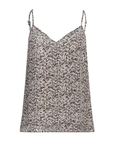 Marella Sport Woman Top Grey Size 2 Silk