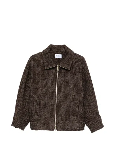 Marella Sport Wool Jacket With Zip  In Brown