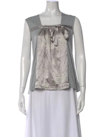 Pre-owned Marella Square Neckline Sleeveless Blouse In Gray