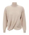 Marella Stand Collar Sweater In White