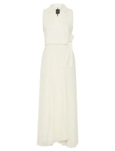 Marella Statua Pleated Maxi Dress In White