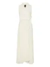Marella Long Bi-material Dress In White