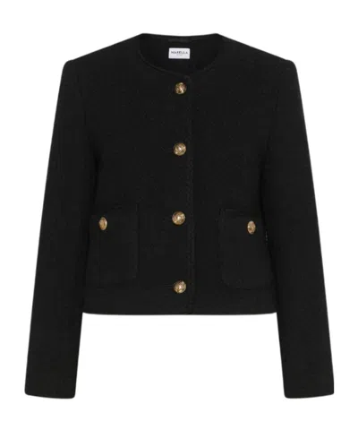 Marella Straight-fit Bouclé Jacket In Black