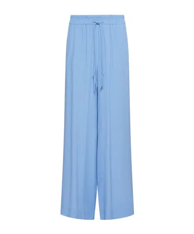 Marella Straight-fit Crepe Trousers In Blue