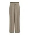 Marella Straight-fit Stretch Viscose And Linen Trousers In Brown