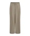 Marella Straight-fit Stretch Viscose And Linen Trousers In Brown