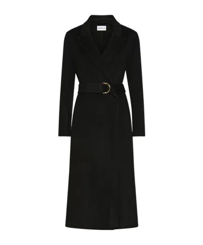 Marella Straight-fit Wool Coat In Black
