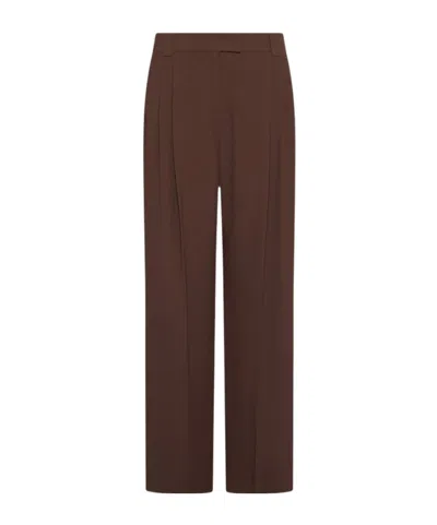 Marella Straight-fit Envers Satin Trousers - Brown