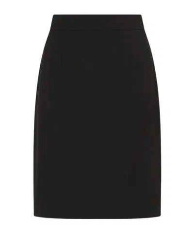 Marella Straight-fit Superfine Pure Wool Skirt In Black