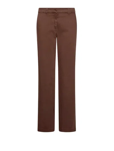 Marella Straight-leg Casual Trousers In Brown